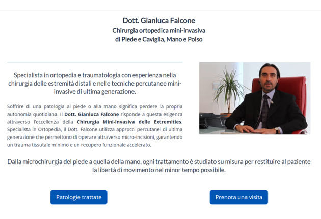 Restyling nuovo sito web Dott. Gianluca Falcone